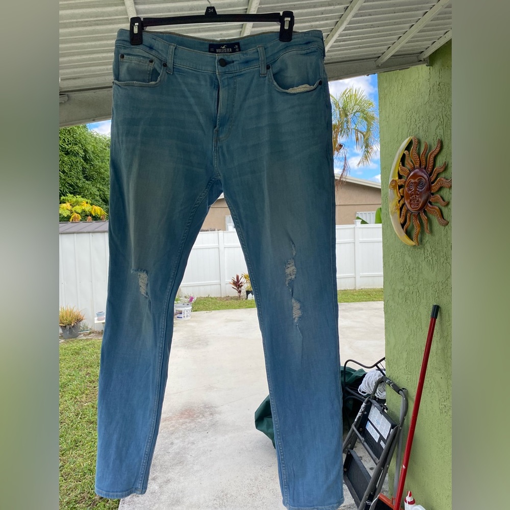 Hollister distressed jeans with cuts in the knees